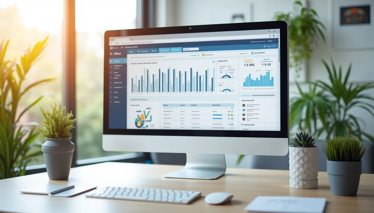 Web sitesi performans analizi ve güncelleme bildirimleri gösteren analytics dashboard